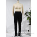 Black Slim Stretch Pants For Lady